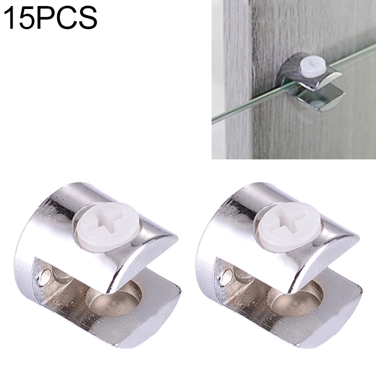 15 PCS Zinc Alloy Bright Fixed Bracket Connection 10mm Cylindrical Glass Fixing Clamp