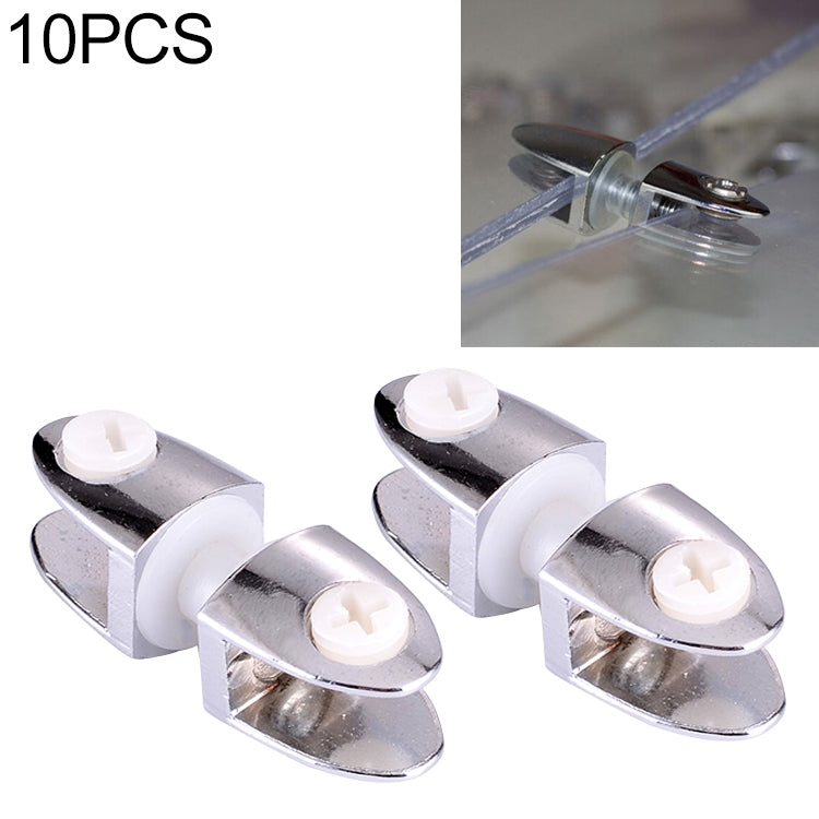 10 PCS Zinc Alloy Bright Fixed Bracket Connection Two-sided Nail Glass Fixing Clamp