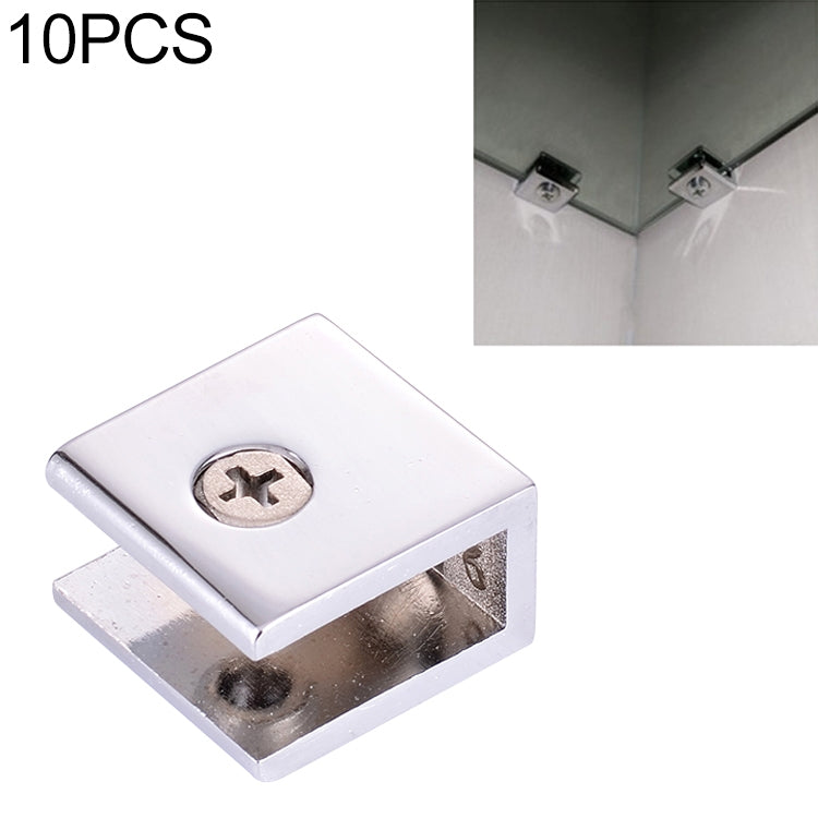 10 PCS Zinc Alloy Bright Fixed Bracket Connection Square Glass Fixing Clamp, Size: S
