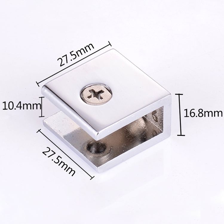 10 PCS Zinc Alloy Bright Fixed Bracket Connection Square Glass Fixing Clamp, Size: S