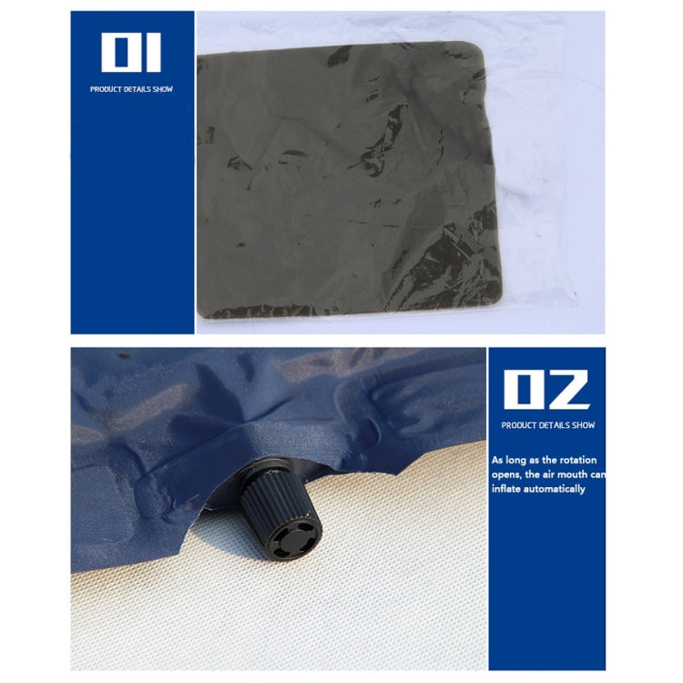 Outdoor Camping Mat Tent Moisture-Proof Mattress Bed Breathable Folding Sleeping Pad Automatic Inflatable Mat with Pillow, Size: 185x55x3cm