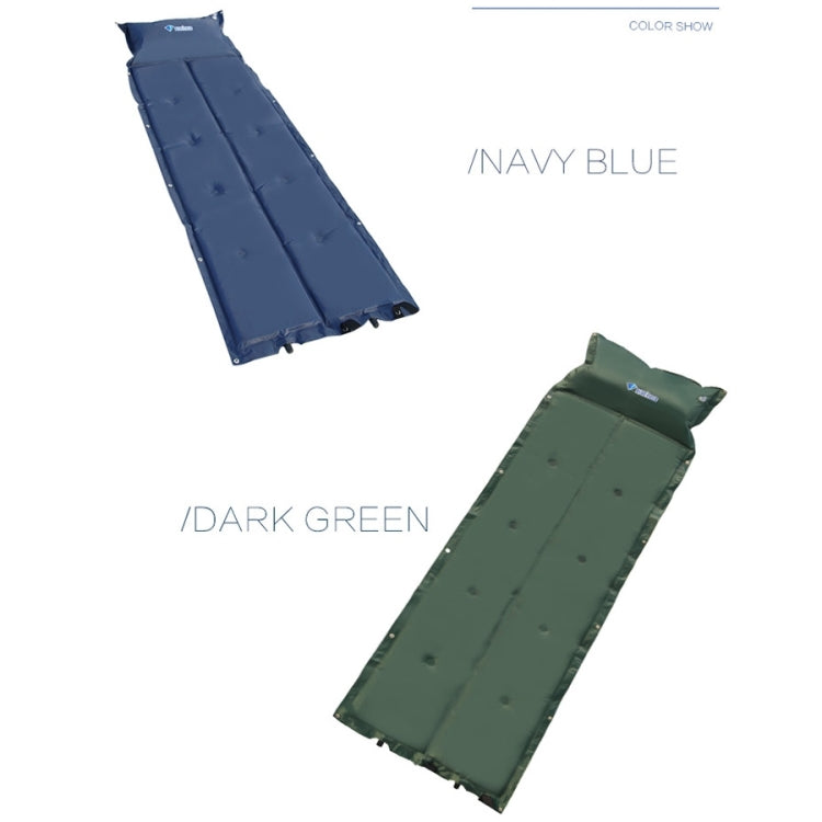 Outdoor Camping Mat Tent Moisture-Proof Mattress Bed Breathable Folding Sleeping Pad Automatic Inflatable Mat with Pillow, Size: 185x55x3cm