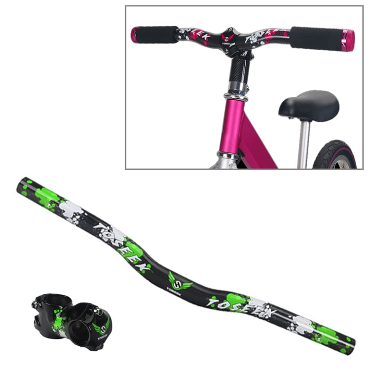 TOSEEK Carbon Fiber Children Balance Bike Bent Handlebar, Size: 400mm