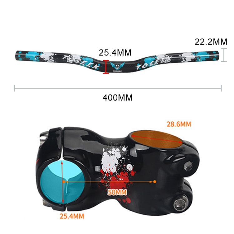 TOSEEK Carbon Fiber Children Balance Bike Bent Handlebar, Size: 400mm