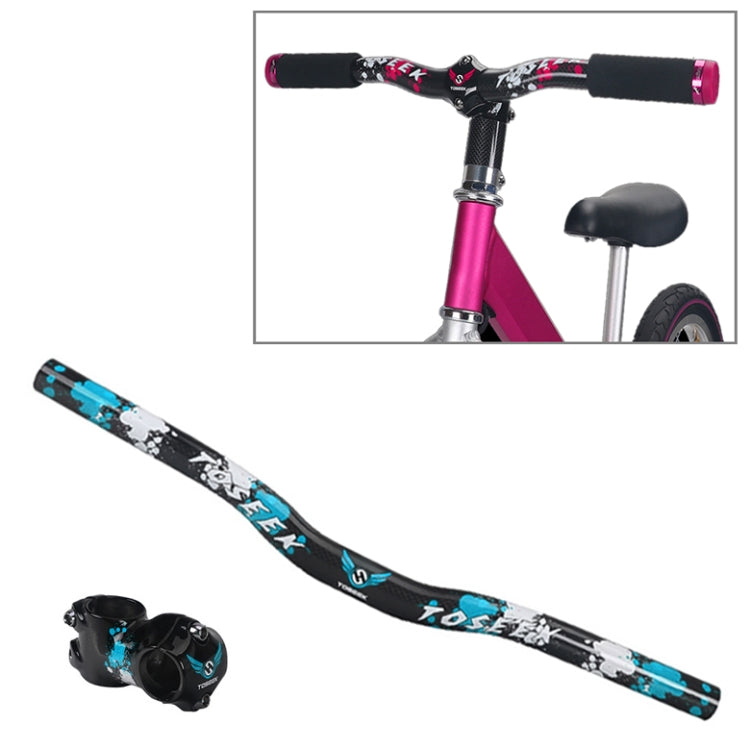 TOSEEK Carbon Fiber Children Balance Bike Bent Handlebar, Size: 420mm