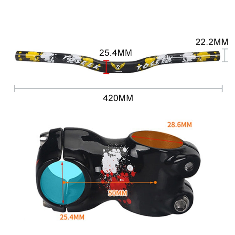 TOSEEK Carbon Fiber Children Balance Bike Bent Handlebar, Size: 420mm