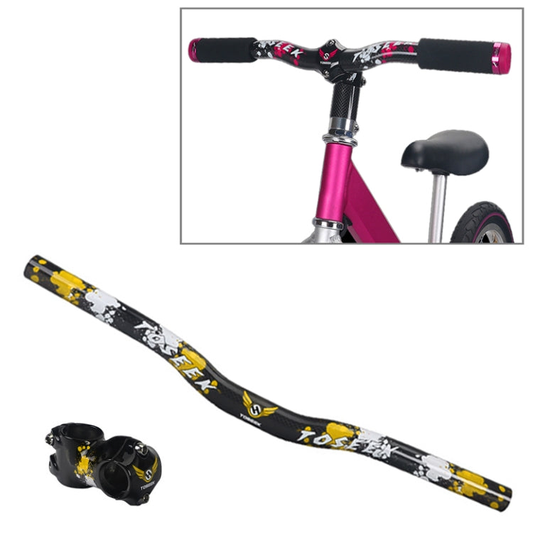 TOSEEK Carbon Fiber Children Balance Bike Bent Handlebar, Size: 460mm