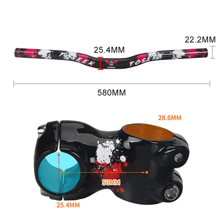 TOSEEK Carbon Fiber Children Balance Bike Bent Handlebar, Size: 580mm
