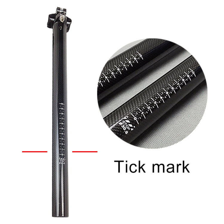 TOSEEK 3K Carbon Fiber Mountain Bike Road Bike Bicycle Seat Tube Seatpost Seat Fitting Seat Pole Bicycle Fittings, Size: 30.8x400mm