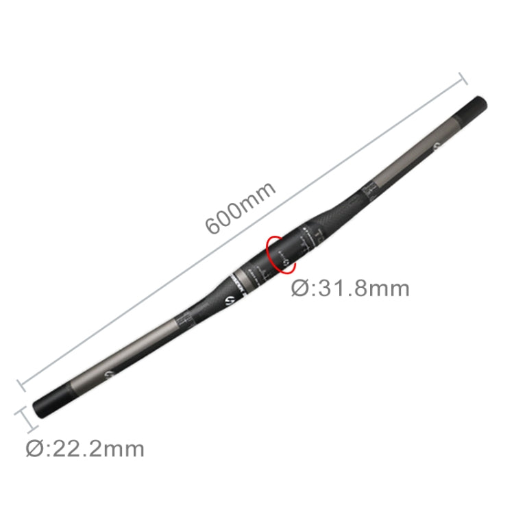 TOSEEK Full Carbon Fiber Road Bike Straight Handlebar, Size: 600mm (Matte)