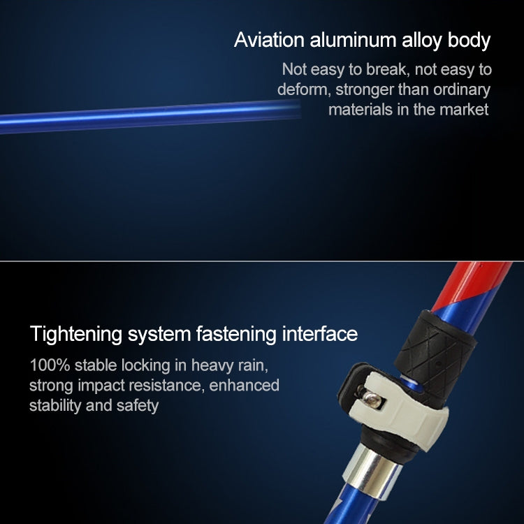 5 Node Portable Foldable Aluminium Alloy Alpenstocks Trekking Poles, Folding Length : 35CM