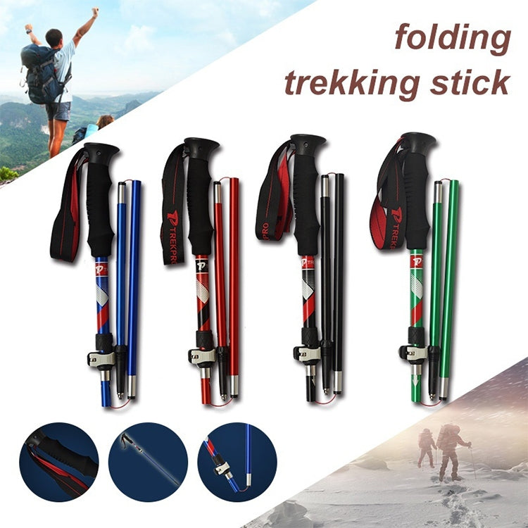 5 Node Portable Foldable Aluminium Alloy Alpenstocks Trekking Poles, Folding Length : 35CM