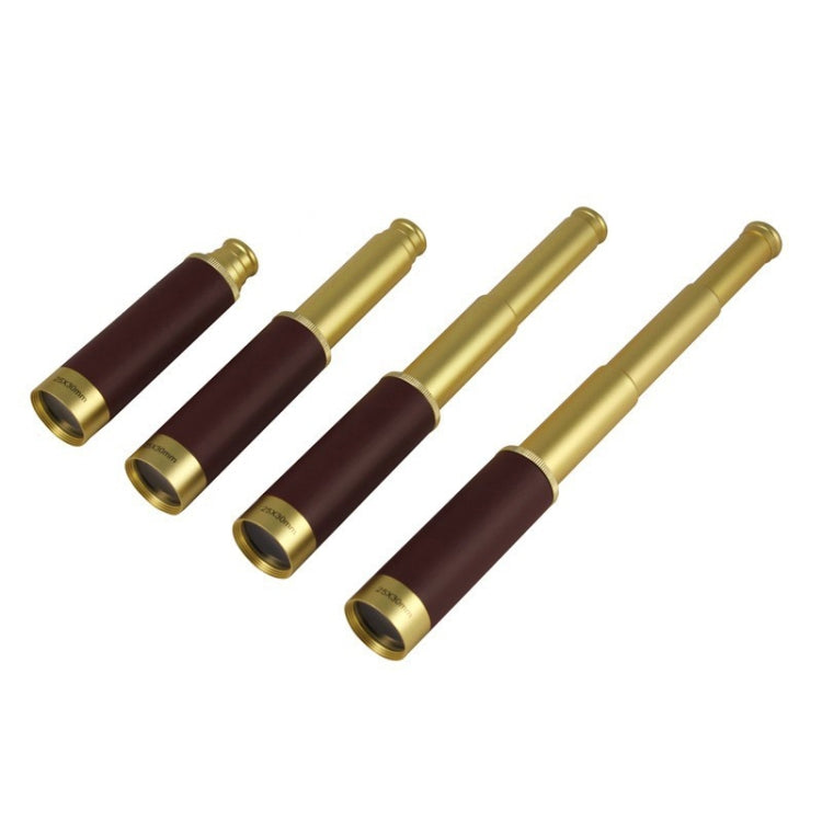 25x30 Portable Pirate Monocular Professional Vision Monocular Telescope with Leather Bag(Gold)