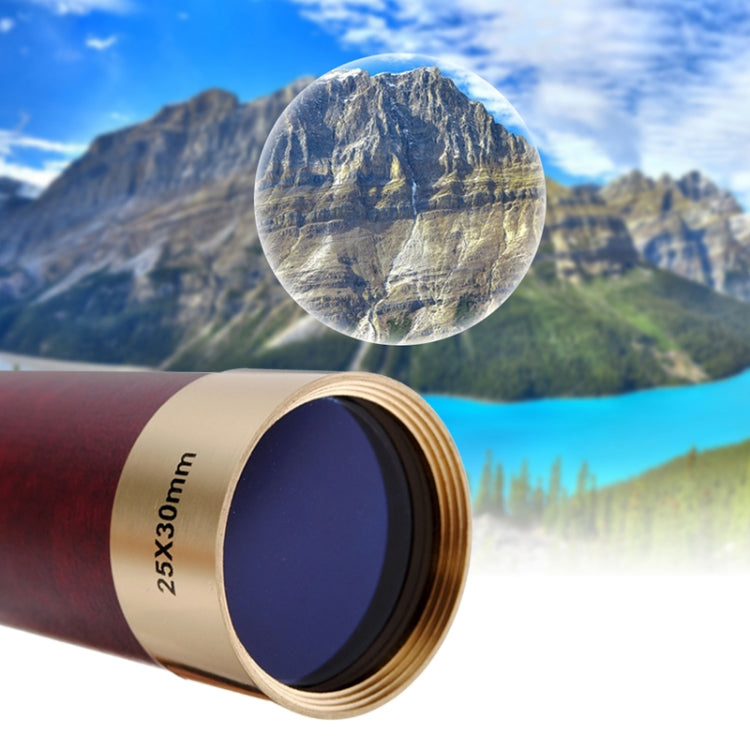25x30 Portable Pirate Monocular Professional Vision Monocular Telescope with Leather Bag(Gold)