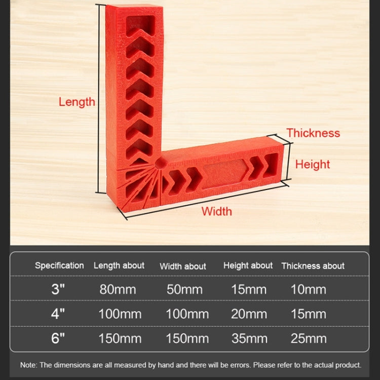 4 Inch Plastic 90 Degree Woodworking Auxiliary Positioner Square Ruler Fixing Tool