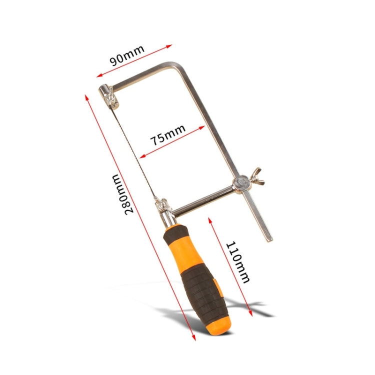 U Shape Hacksaw with Blades for Metal / Wood / Plastic Tube / Wire DIY Hand Tool Portable Woodworking Saw, Width: 75mm