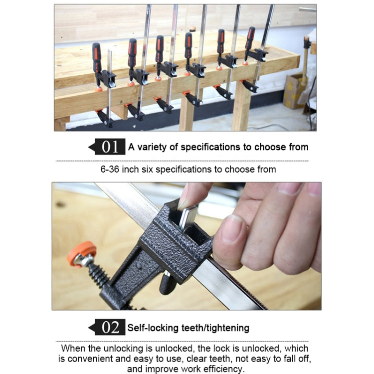 12 Inch Multi-function Two-way F Clip Woodworking Fast Fixed Clamping and Splicing Tool