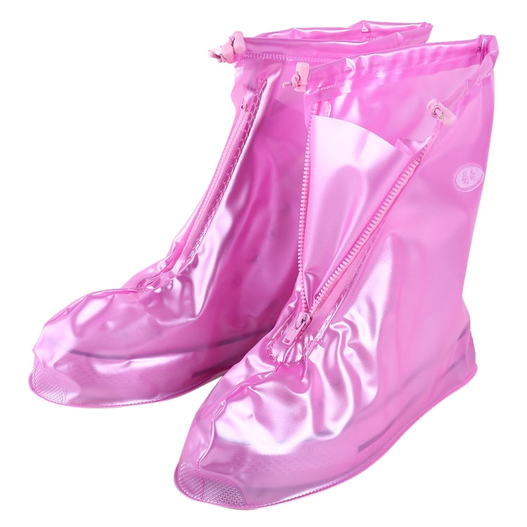 Fashion PVC Non-slip Waterproof Thick-soled Shoe Cover Size: S(Pink)