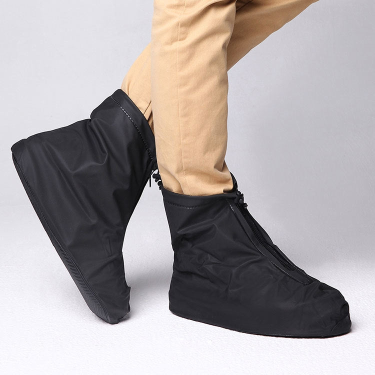 Fashion PVC Non-slip Waterproof Thick-soled Shoe Cover Size: M(Black)