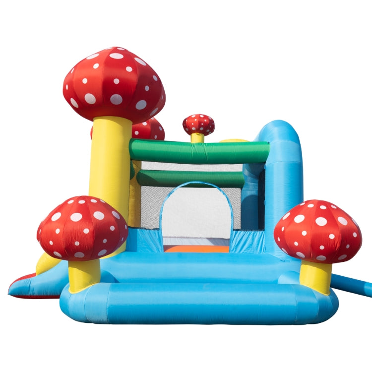 [US Warehouse] PVC Inflatable Mushroom Trampolines with Pool & Slide & Air Blower, Size: 122x106x87 inch