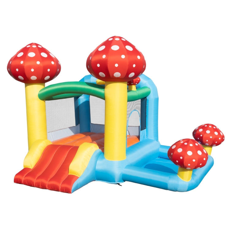 [US Warehouse] PVC Inflatable Mushroom Trampolines with Pool & Slide & Air Blower, Size: 122x106x87 inch