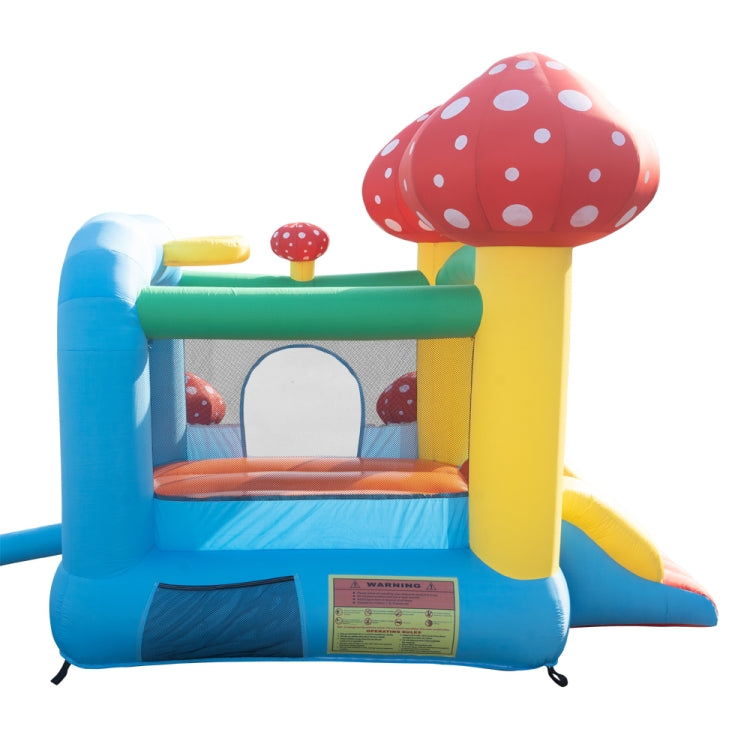 [US Warehouse] PVC Inflatable Mushroom Trampolines with Pool & Slide & Air Blower, Size: 122x106x87 inch