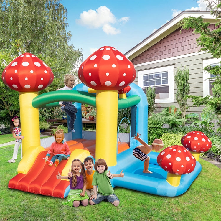 [US Warehouse] Inflatable Mushroom Trampolines with Pool & Slide, Size: 122x106x87 inch