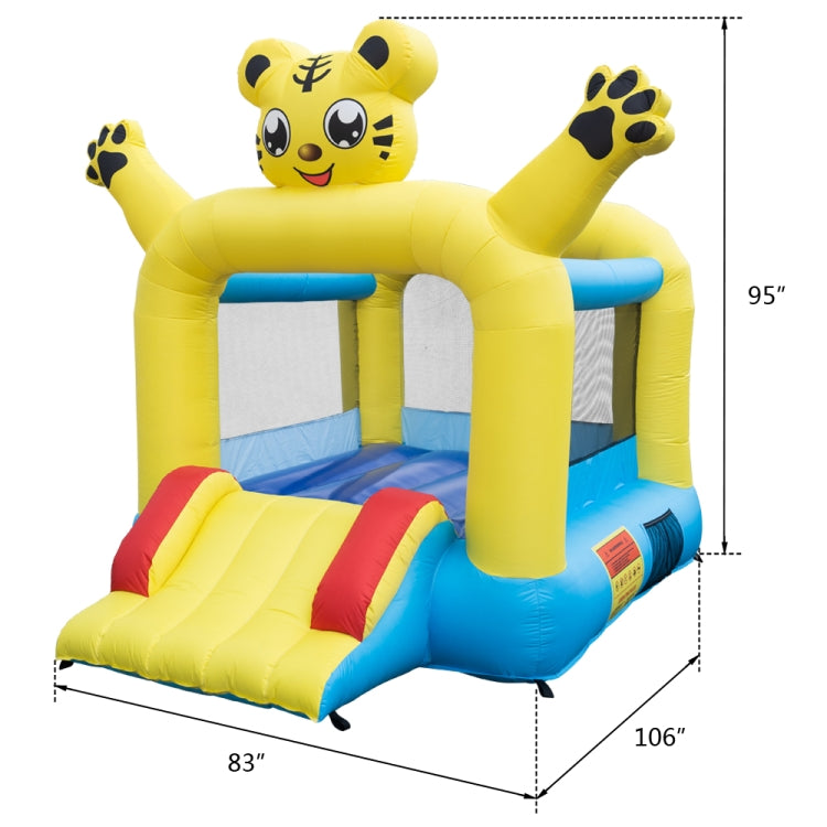 [US Warehouse] Inflatable Tiger Trampolines with Slide, Size: 83x106x95 inch