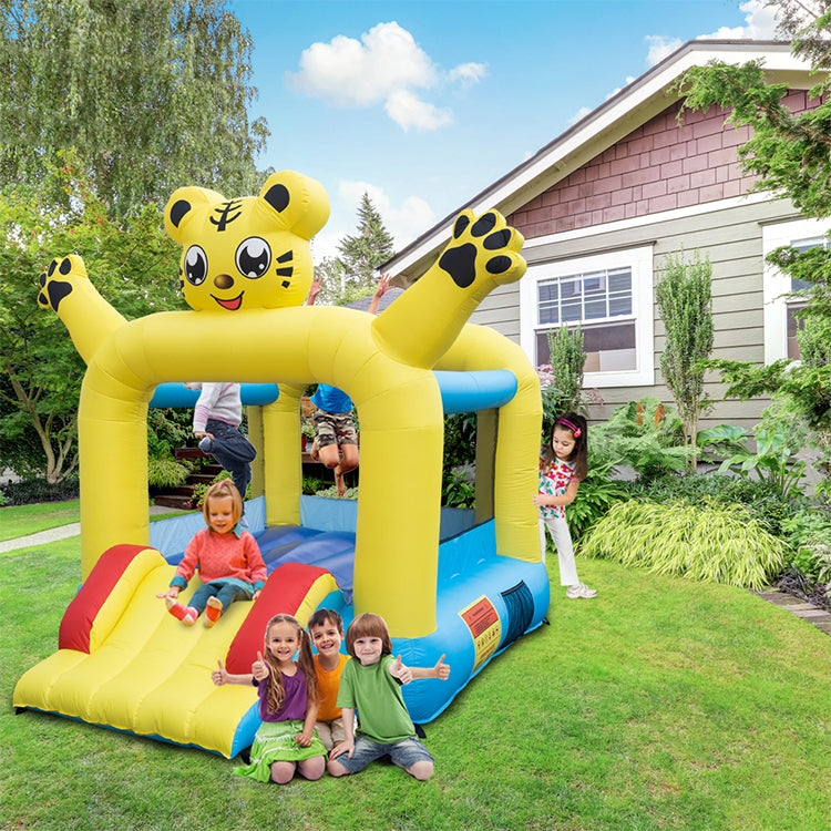 [US Warehouse] Inflatable Tiger Trampolines with Slide, Size: 83x106x95 inch