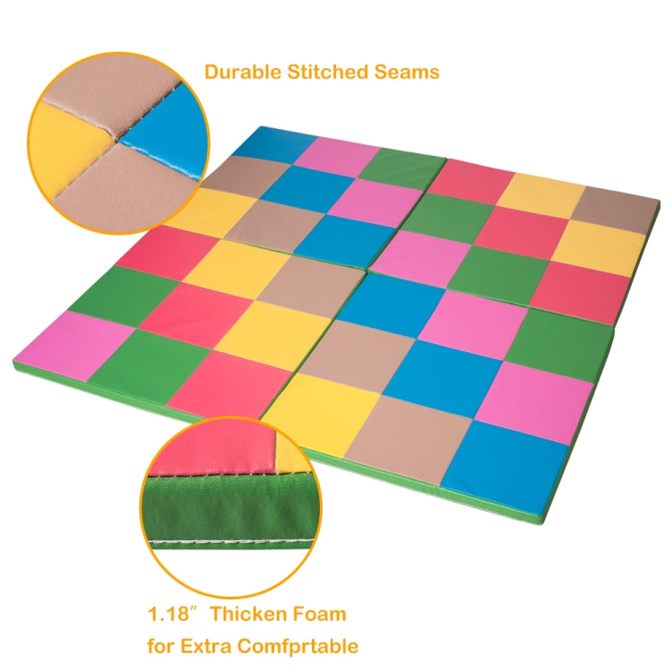 [US Warehouse] Colorful Portable Foldable Gymnastic Mat, Size: 146x146x3cm