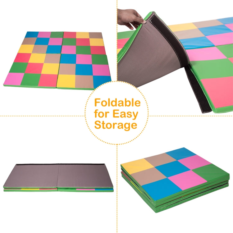 [US Warehouse] Colorful Portable Foldable Gymnastic Mat, Size: 146x146x3cm
