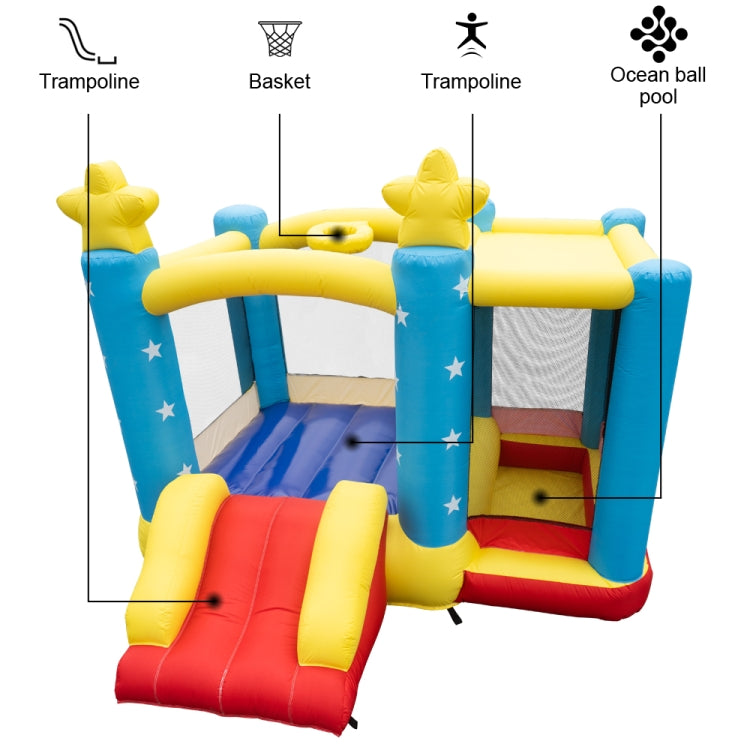 [US Warehouse] Inflatable Star Trampolines with Slide, Size: 102x106x87 inch