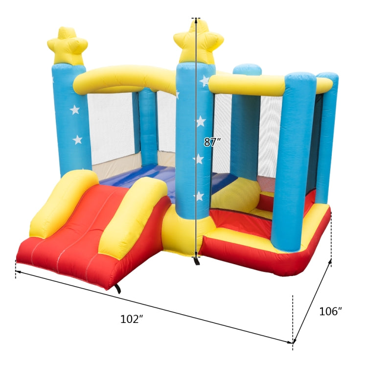 [US Warehouse] Inflatable Star Trampolines with Slide, Size: 102x106x87 inch