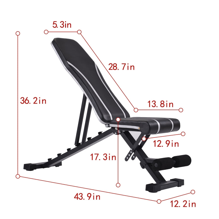 [US Warehouse] Adjustable Flat Incline Utility Weight Bench Exercise Abdominal Chair Fitness Equipment