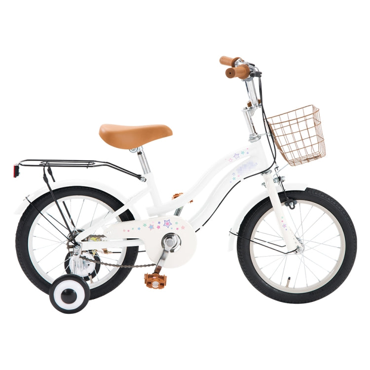 [JPN Warehouse] 16 inch Children Bicycle Riding Tools with Auxiliary Wheel (White)