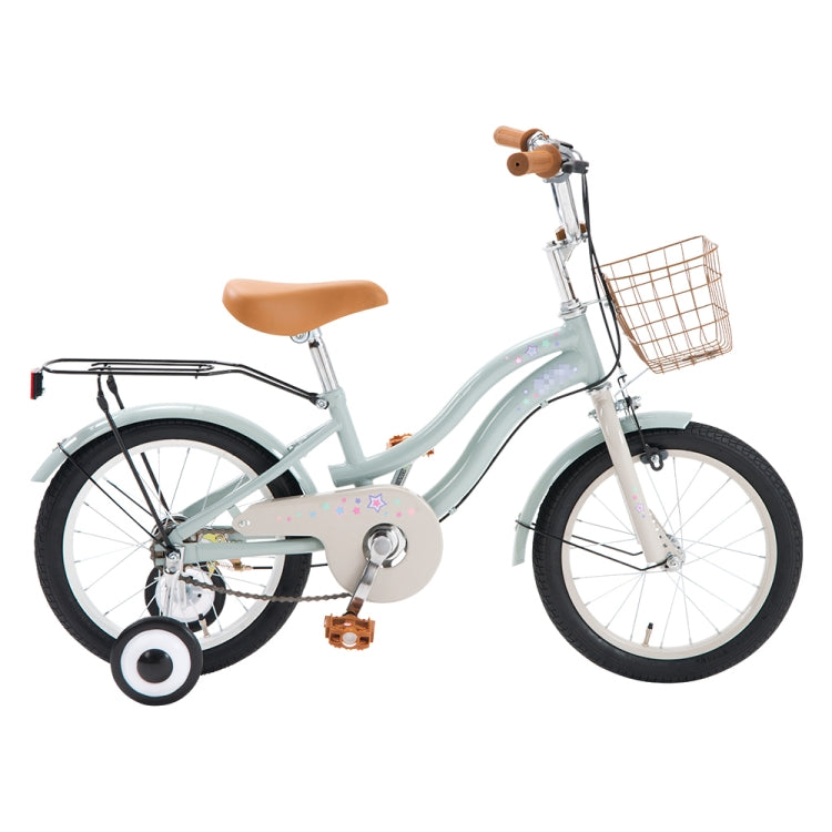 [JPN Warehouse] 16 inch Children Bicycle Riding Tools with Auxiliary Wheel (Green)
