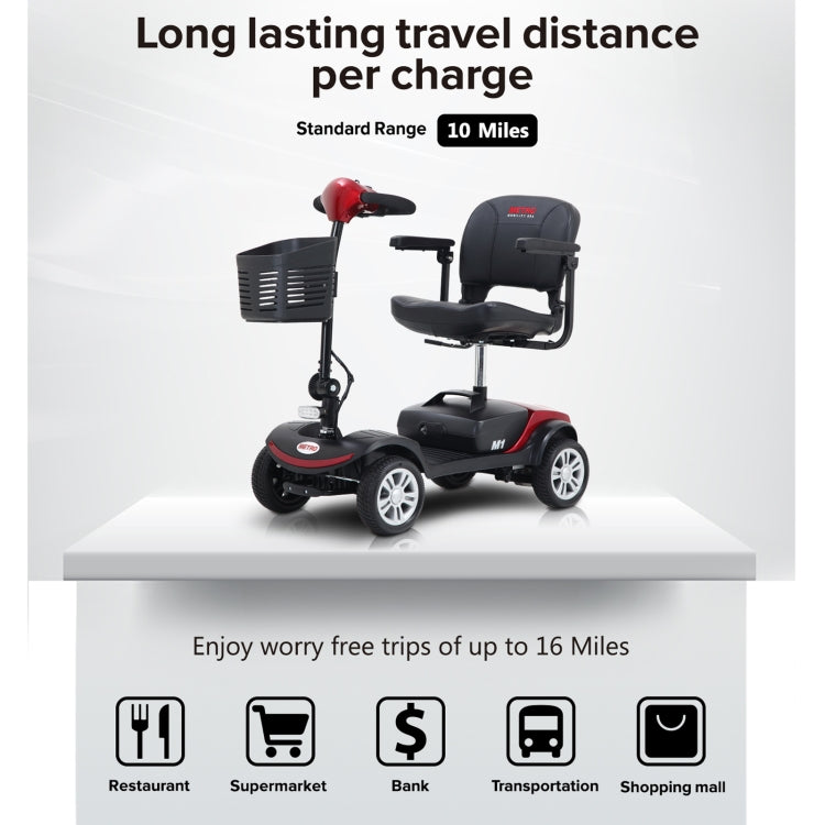 [US Warehouse] METRO M1-RED Compact Outdoor Electric Mobility Scooter Travel Tools, US Plug (Red)