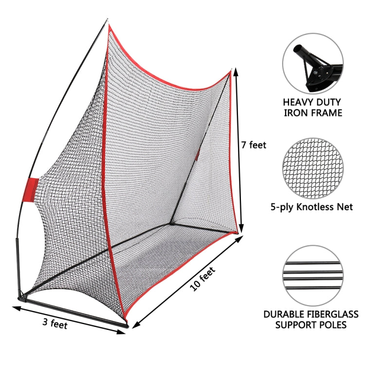 [US Warehouse] 10x7 inch Portable Outdoor Golf Training Net (Red)
