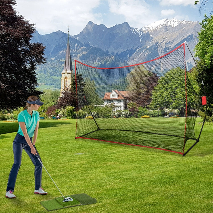 [US Warehouse] 10x7 inch Portable Outdoor Golf Training Net with Strike Pad (Red)