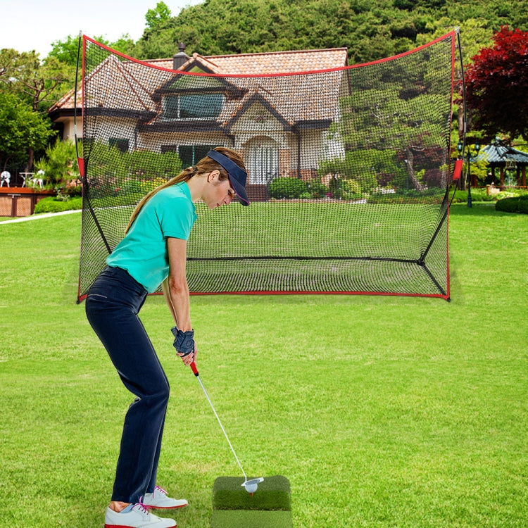 [US Warehouse] 10x7 inch Portable Outdoor Golf Training Net with Strike Pad (Red)