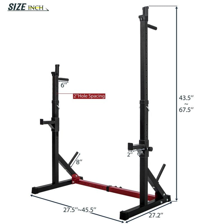 [US Warehouse] Home Gym Adjustable Barbell Rack, Max Load: 550LBS