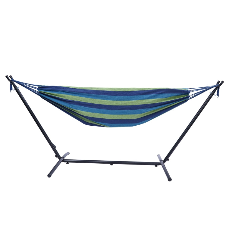 [US Warehouse] 112 inch Large Size Double Classic Hammock with Carrying Pouch (Blue Stripes)
