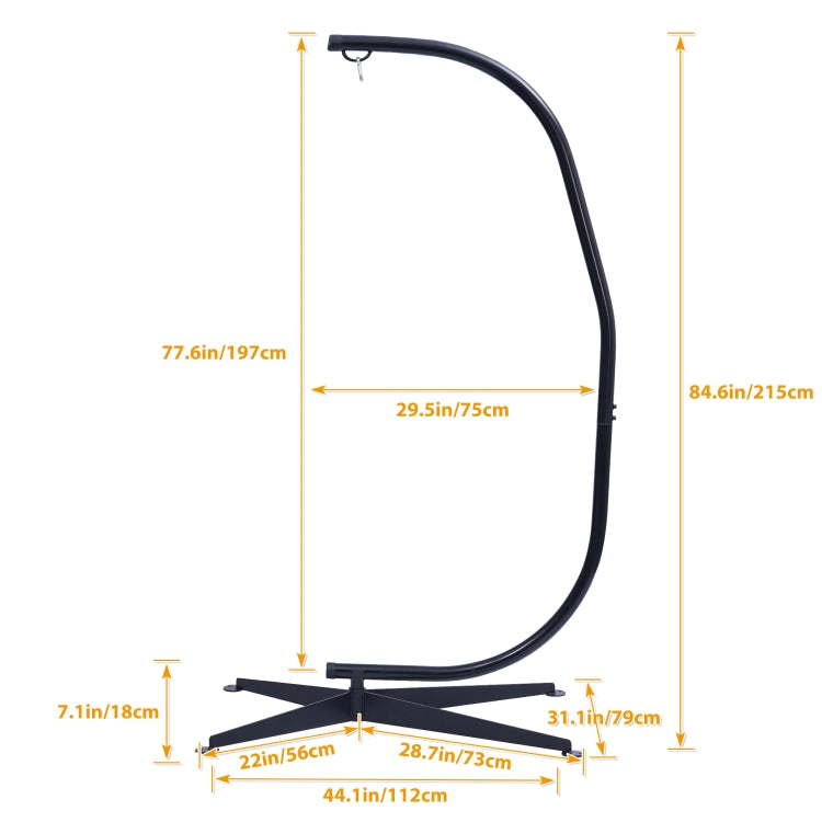 [US Warehouse] C-type X-base Metal Hanging Chair Frame for Hammock