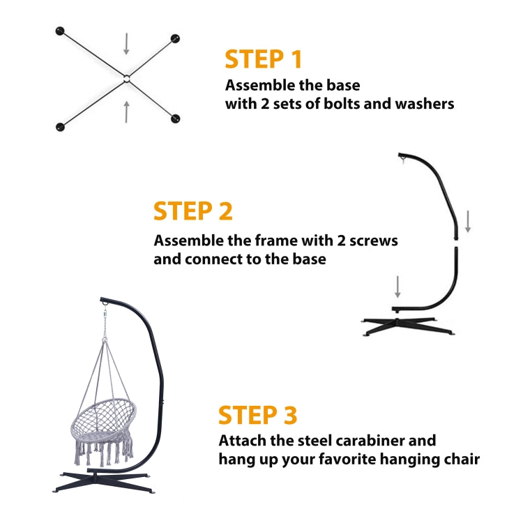 [US Warehouse] C-type X-base Metal Hanging Chair Frame for Hammock