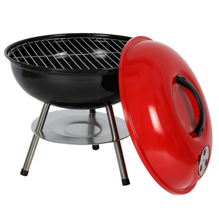 [US Warehouse] 14 Inch Apple Shape Outdoor Enamel Charcoal Furnace Barbecue Stand Grill (Red)