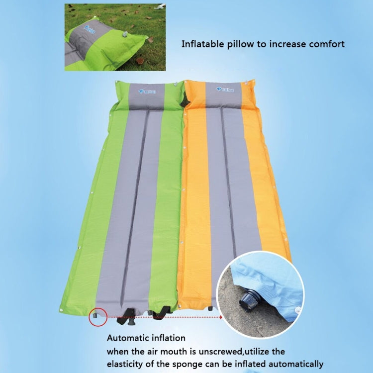 Outdoor Camping Mat Tent Moisture-Proof Mattress Bed Colorful Folding Sleeping Pad Automatic Inflatable Mat with Pillow, Size: 183x55x3cm