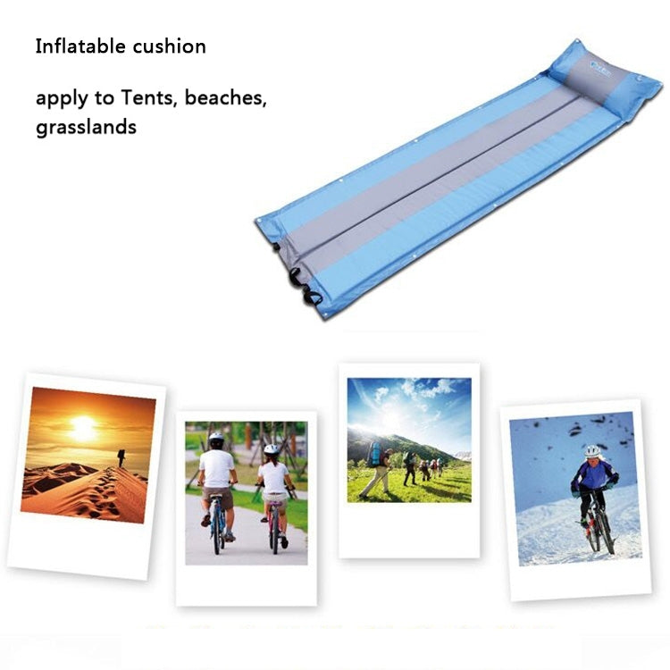 Outdoor Camping Mat Tent Moisture-Proof Mattress Bed Colorful Folding Sleeping Pad Automatic Inflatable Mat with Pillow, Size: 183x55x3cm