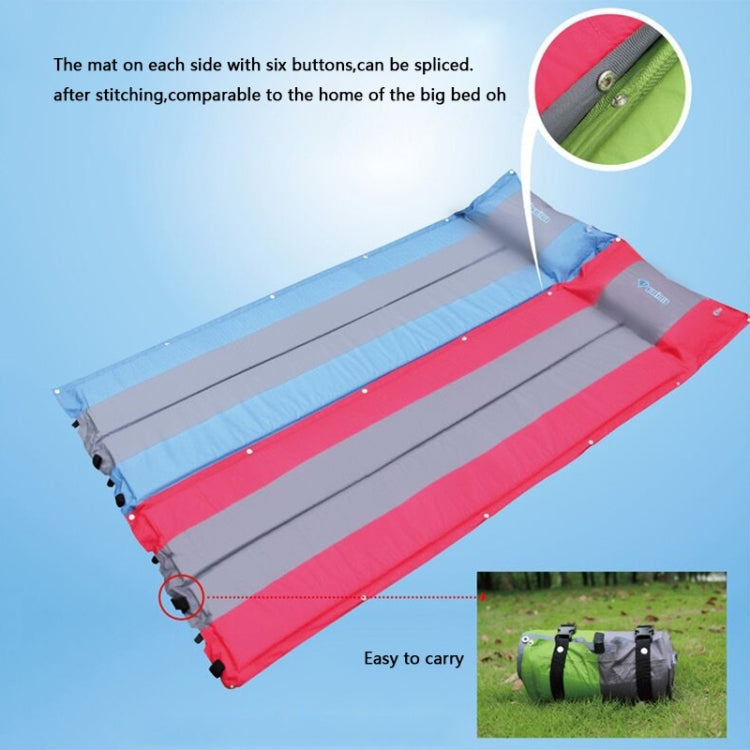 Outdoor Camping Mat Tent Moisture-Proof Mattress Bed Colorful Folding Sleeping Pad Automatic Inflatable Mat with Pillow, Size: 183x55x3cm