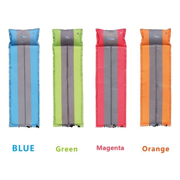 Outdoor Camping Mat Tent Moisture-Proof Mattress Bed Colorful Folding Sleeping Pad Automatic Inflatable Mat with Pillow, Size: 183x55x3cm