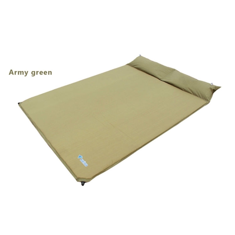 Outdoor Camping Mat Tent Moisture-Proof Mattress Bed Folding Sleeping Pad Double Automatic Inflatable Mat with Pillow, Size: 185x130cm